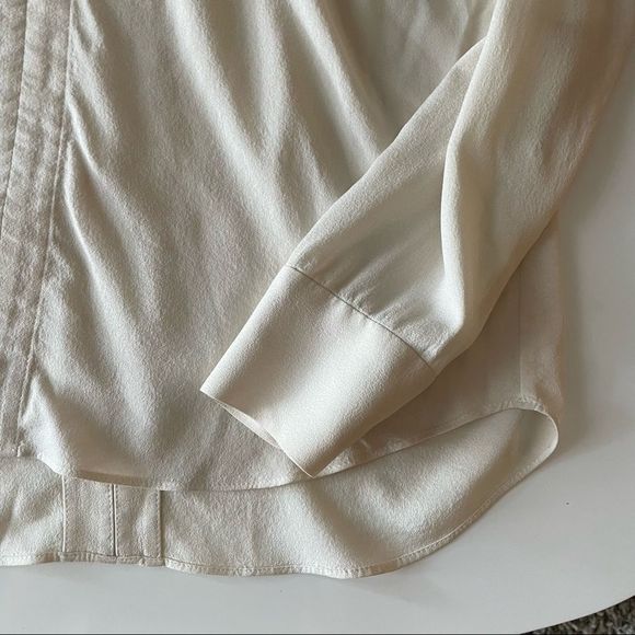 A.L.C 100% silk v-neck long sleeve blouse white cream - Picture 5 of 7